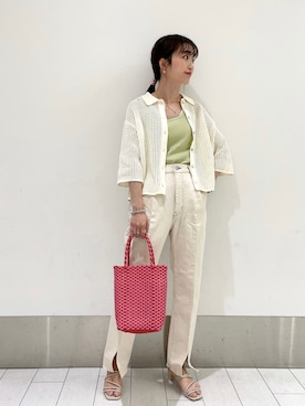 「LOWRYS FARM（ローリーズファーム）のアイテム（かごバッグ）」を使った、anyuさん（レディース・150cm）の夏コーディネート