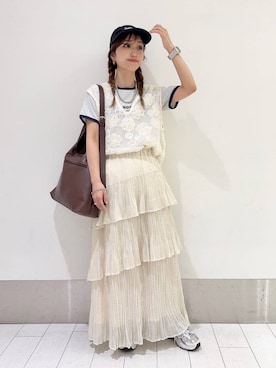 「アイテム（ベスト）」を使った、anyuさん（レディース・150cm）の春コーディネート