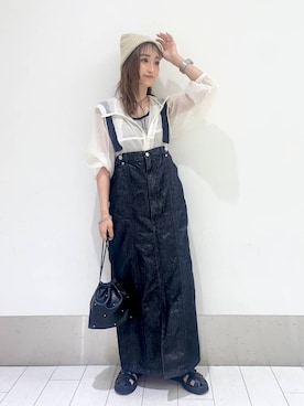 「新作」｜「アイテム（ジャンパースカート）」を使った、anyuさん（レディース・150cm）の夏コーディネート