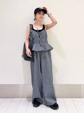 「アイテム（ピアス（両耳用）、シルバー系）」を使った、anyuさん（レディース・150cm）の夏コーディネート