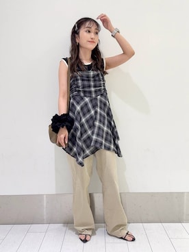 「アイテム（シュシュ）」を使った、anyuさん（レディース・150cm）の夏コーディネート