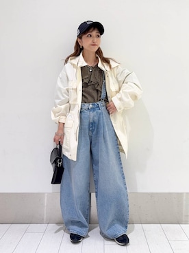 「アイテム（ピアス（両耳用））」を使った、anyuさん（レディース・150cm）の冬コーディネート