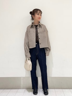 「LOWRYS FARM（ローリーズファーム）のストレッチヒールブーツ　851418（ブーツ）」を使った、anyuさん（レディース・150cm）の秋コーディネート