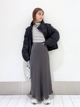 「ママコーデ」｜「アイテム（ライダースジャケット）」を使った、anyuさん（レディース・150cm）の秋コーディネート