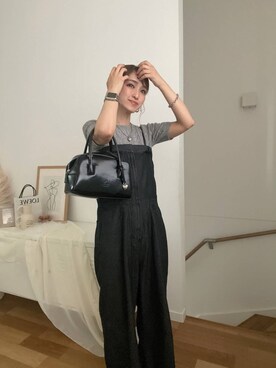 「テーマパーク」｜「アイテム（オールインワン・サロペット）」を使った、anyuさん（レディース・150cm）の秋コーディネート