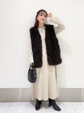 「LOWRYS FARM（ローリーズファーム）のストレッチヒールブーツ　851418（ブーツ）」を使った、anyuさん（レディース・150cm）の秋コーディネート