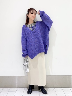 「LOWRYS FARM（ローリーズファーム）のストレッチヒールブーツ　851418（ブーツ）」を使った、anyuさん（レディース・150cm）の秋コーディネート