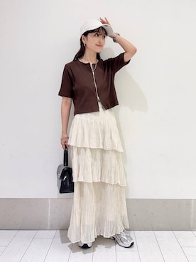 「アイテム（カーディガン/ボレロ）」を使った、anyuさん（レディース・150cm）の夏コーディネート