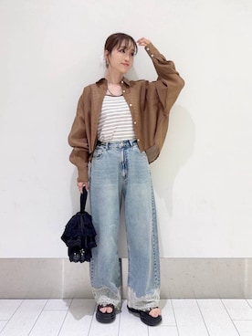 「LOWRYS FARM（ローリーズファーム）のステンレスデザインネックレス　 136325（ネックレス、シルバー系）」を使った、anyuさん（レディース・150cm）の夏コーディネート