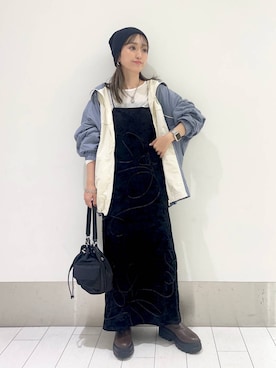 「ドットエスティ秋コーデ」｜「アイテム（ワンピース/ドレス）」を使った、anyuさん（レディース・150cm）の秋コーディネート