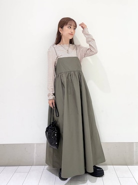 「アイテム（アクセサリー、グレー系）」を使った、anyuさん（レディース・150cm）の秋コーディネート