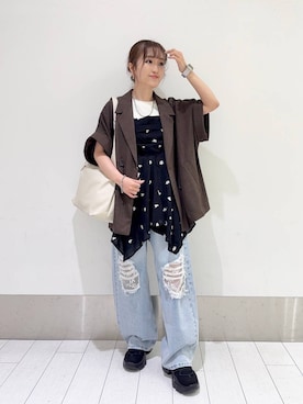 「LOWRYS FARM（ローリーズファーム）のアイテム（スニーカー）」を使った、anyuさん（レディース・150cm）の夏コーディネート