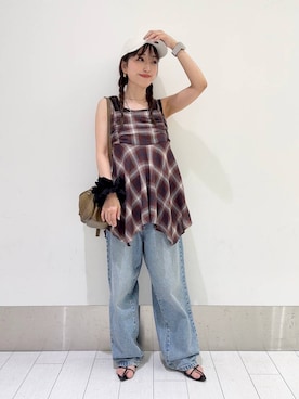 「アイテム（ヘアアクセサリー）」を使った、anyuさん（レディース・150cm）の夏コーディネート