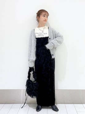 「LOWRYS FARM（ローリーズファーム）のストレッチヒールブーツ　851418（ブーツ）」を使った、anyuさん（レディース・150cm）の冬コーディネート