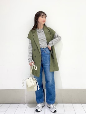 「ローリーズファーム(LOWRYS FARM)」｜「アイテム（その他アウター）」を使った、anyuさん（レディース・150cm）の春コーディネート
