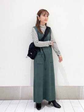 「LOWRYS FARM（ローリーズファーム）のストレッチヒールブーツ　851418（ブーツ）」を使った、anyuさん（レディース・150cm）の秋コーディネート