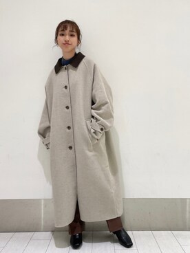「ローリーズファーム(LOWRYS FARM)」｜「アイテム（ステンカラーコート）」を使った、anyuさん（レディース・150cm）の秋コーディネート