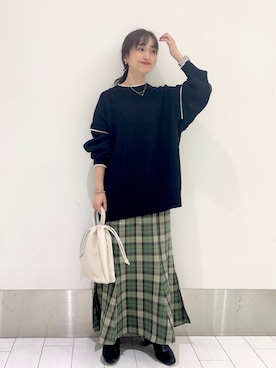 「LOWRYS FARM（ローリーズファーム）のストレッチヒールブーツ　851418（ブーツ）」を使った、anyuさん（レディース・150cm）の冬コーディネート