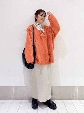 「アイテム（アクセサリー、グレー系）」を使った、anyuさん（レディース・150cm）の冬コーディネート