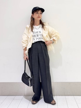 なーこ メランジツイルワイドパンツ 242732を使った人気ファッション