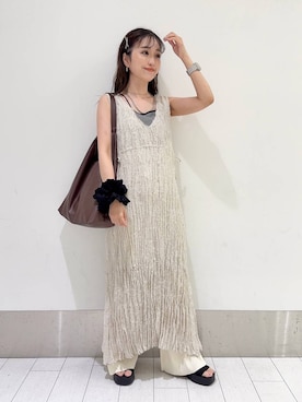 「春コーデ」｜「アイテム（キャミソール）」を使った、anyuさん（レディース・150cm）の夏コーディネート