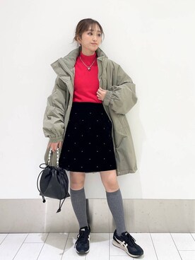「テーマパーク」｜「アイテム（その他アウター）」を使った、anyuさん（レディース・150cm）の冬コーディネート