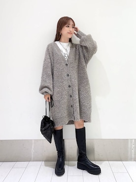 「アイテム（アクセサリー、グレー系）」を使った、anyuさん（レディース・150cm）の秋コーディネート