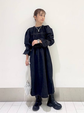 「ドットエスティ秋コーデ」｜「アイテム（ワンピース/ドレス）」を使った、anyuさん（レディース・150cm）の秋コーディネート