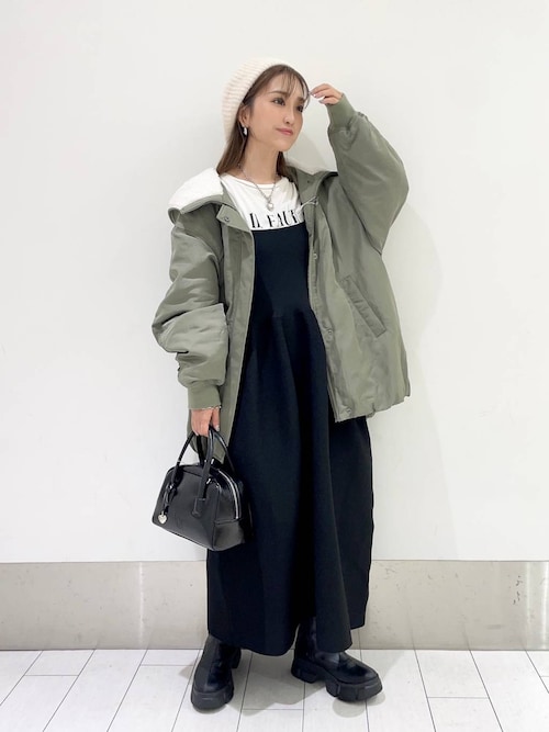 CLOVE ライトアウター　ワンピース HUG.U ニットワンピ ペチコート 2点セット ニットワンピース