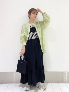 「アイテム（その他トップス、シルバー系）」を使った、anyuさん（レディース・150cm）の春コーディネート