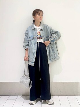 「ドットエスティ秋コーデ」｜「アイテム（デニムジャケット）」を使った、anyuさん（レディース・150cm）の秋コーディネート