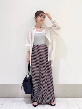 「LOWRYS FARM（ローリーズファーム）のステンレスデザインネックレス　 136325（ネックレス、シルバー系）」を使った、anyuさん（レディース・150cm）の夏コーディネート