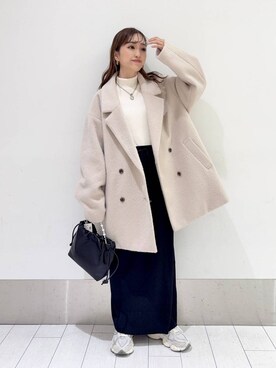 「テーマパーク」｜「アイテム（その他アウター）」を使った、anyuさん（レディース・150cm）の冬コーディネート