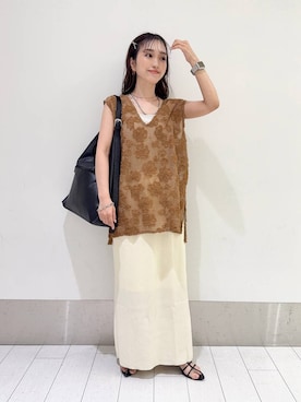 「春コーデ」｜「アイテム（キャミソール）」を使った、anyuさん（レディース・150cm）の夏コーディネート