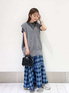 「アイテム（アクセサリー、グレー系）」を使った、anyuさん（レディース・150cm）の夏コーディネート