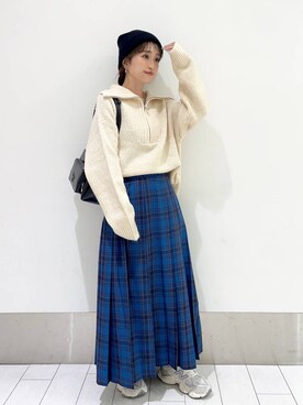 ハイZIPプルオーバーニットLS 205994を使った人気ファッション