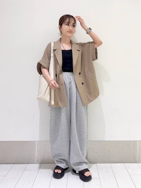 「アイテム（ピアス（両耳用）、シルバー系）」を使った、anyuさん（レディース・150cm）の夏コーディネート