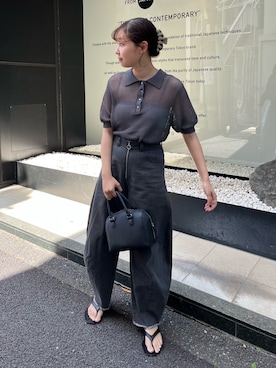 「fredy emue（フレディエミュ）のカーブデニムパンツ（デニムパンツ）」を使った、kurikiさん（レディース・160cm）の春コーディネート