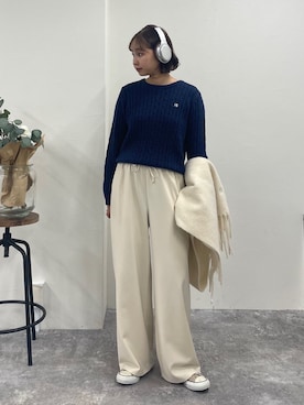 「アイテム（ストール/ショール）」を使った、kurikiさん（レディース・160cm）の冬コーディネート