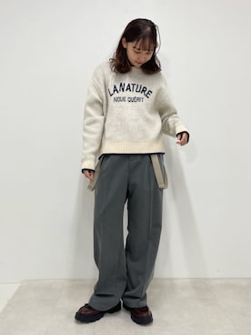 「ロゴニット」｜kurikiさん（レディース・160cm）の冬コーディネート