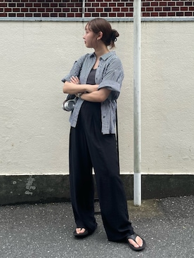 「fredy emue（フレディエミュ）のアイテム（スラックス）」を使った、kurikiさん（レディース・160cm）の夏コーディネート