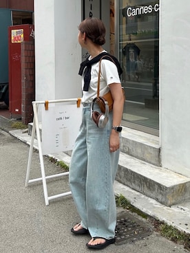 「カーブデニム」｜kurikiさん（レディース・160cm）の春コーディネート