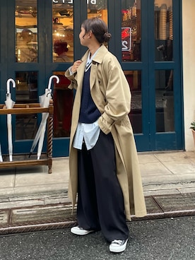 「アイテム（トレンチコート）」を使った、kurikiさん（レディース・160cm・20代）の冬コーディネート