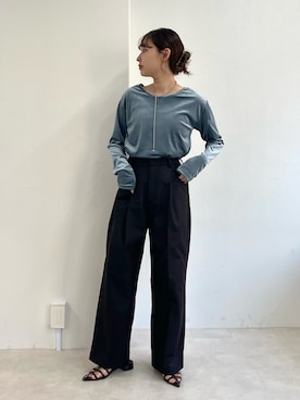 「fredy emue（フレディエミュ）のアイテム（スラックス）」を使った、kurikiさん（レディース・160cm）の冬コーディネート