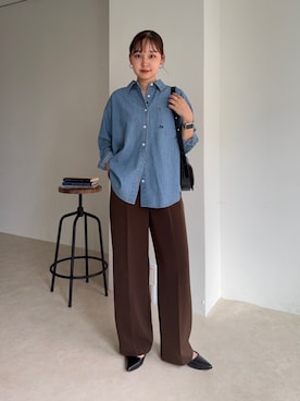 「アイテム（スラックス）」を使った、kurikiさん（レディース・160cm・20代）の夏コーディネート