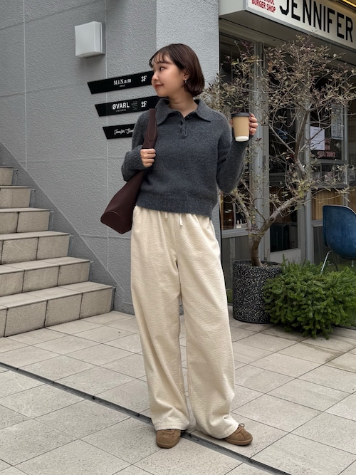 ec melodi ニット 小澤美里さんコラボ ]チョーカーリボンワンショルダーニットトップス