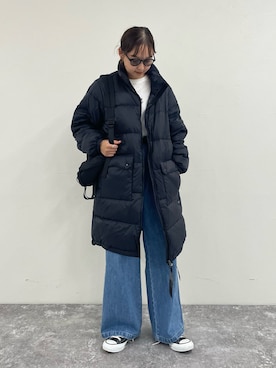 「アイテム（ダウンジャケット/コート）」を使った、kurikiさん（レディース・160cm・20代）の秋コーディネート