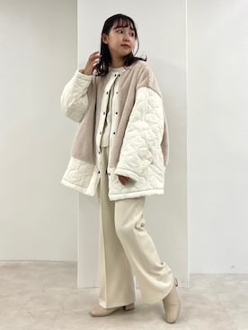 「ファーコート」｜「アイテム（ダウンジャケット/コート）」を使った、kurikiさん（レディース・160cm）の冬コーディネート