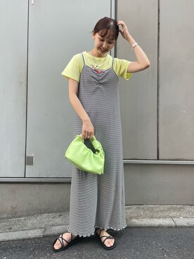 「fredy emue（フレディエミュ）の［新色追加］結びハンドルタックワンショルダーバッグ（ショルダーバッグ）」を使った、kurikiさん（レディース・160cm）の夏コーディネート