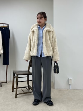 「アイテム（ムートンコート）」を使った、kurikiさん（レディース・160cm）の秋コーディネート